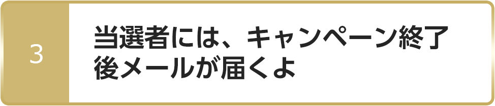 3 当選者には、キャンペーン終了後メールが届くよ