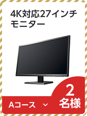 4K対応27インチモニター Aコース 2名様