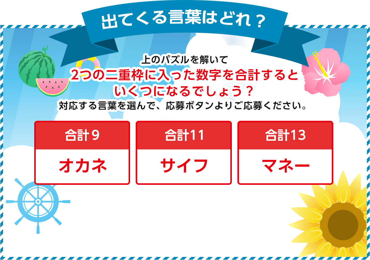 出てくる言葉はどれ?
