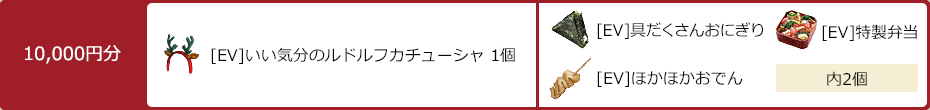 10,000円分でもらえるアイテム