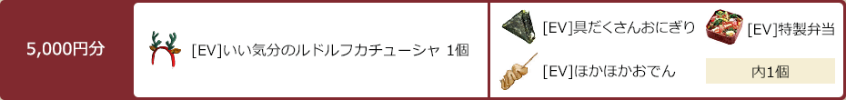 5000円分でもらえるアイテム