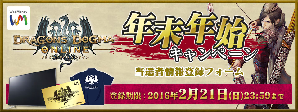 ドラゴンズドグマ オンライン　年末年始キャンペーン 当選者情報入力フォーム