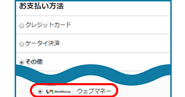 お支払いでWebMoneyを選択"