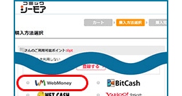 お支払いでWebMoneyを選択"