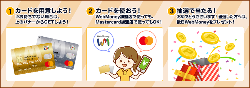 WebMoneyプリペイドカードを作って参加しよう