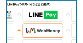 お支払いでWebMoneyを選択