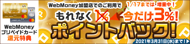 WebMoneyプリペイドカードご利用でもれなくポイント還元！