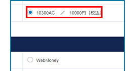 お支払いでWebMoneyを選択